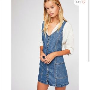 Free People Pearl Denim Jumper